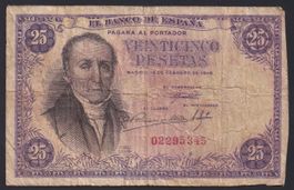 Spanien 25 Pesetas 1946