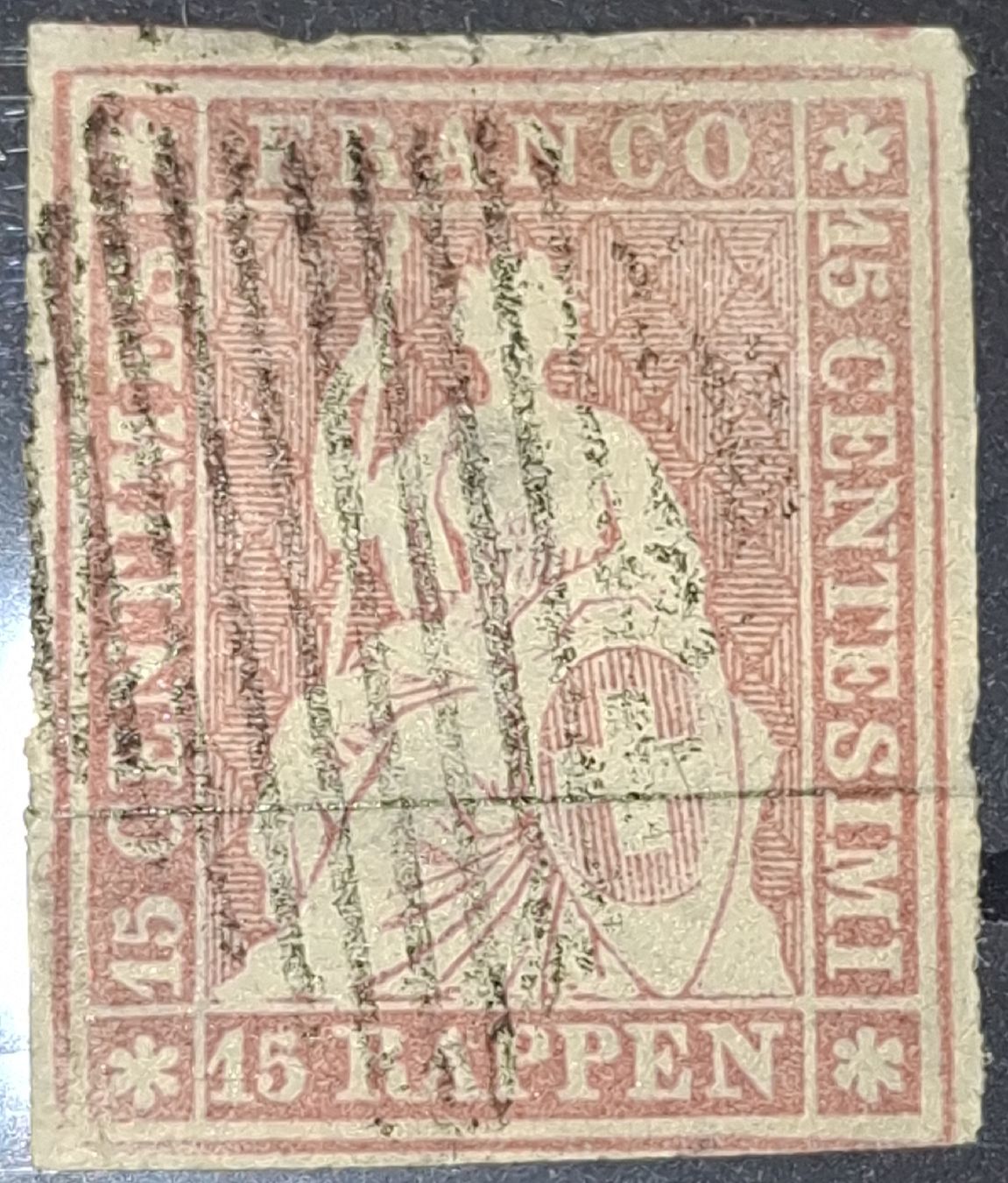 Alle Briefmarken: Strubel 24A1.b mit Attest Kat. 800.- – Gebraucht aus Balgach von SIMEON27