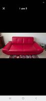 Sofa rot Leder 3-Sitzer, sehr guter Zustand, wie neu!