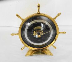 Fischer Germany Barometer Messing Schiffsrad 50er Jahre