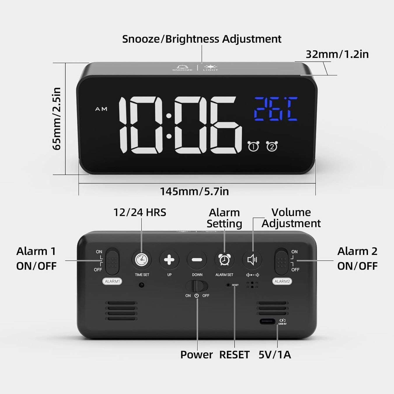 Sveglie: Digital LED-Display Wanduhr Wecker – Nuovo e nell'imballaggio originale da Châtelaine venduto da topshop.switzerland 6