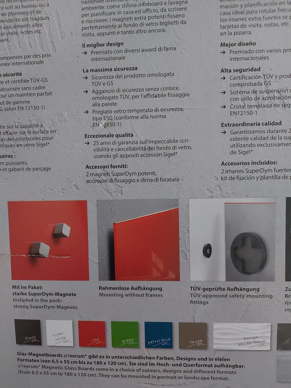 Wandtafeln: Glas Magnet Tafel – Neu und originalverpackt aus Wallisellen von Allivia 2