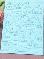 Prägeschablone Nr.319, Dorf, Tannen (Sizzix geeignet)
