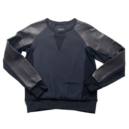 Pullover rag & bone XS schwarz-anthrazit m. Leder kombiniert