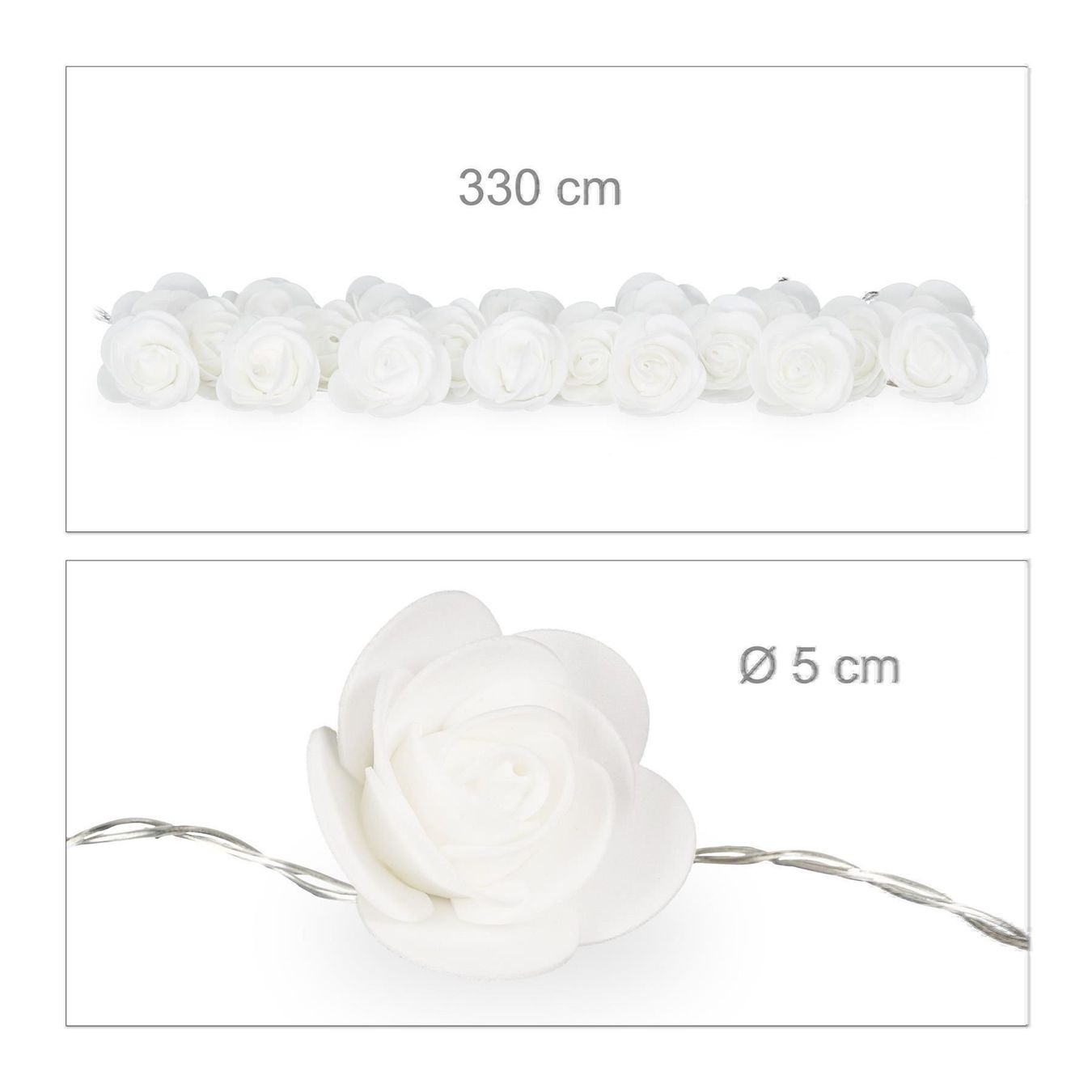 Ghirlande e barre luminose: ROSEN LED-LICHTERKETTE WEISS 3.3m – Nuovo e nell'imballaggio originale da Gerlafingen venduto da Tsuru