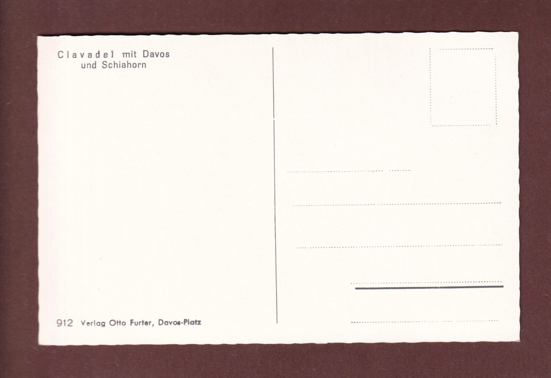 Cartes postales: CLAVADEL mit Davos – D'occasion à Pully par nicecards-shop 1