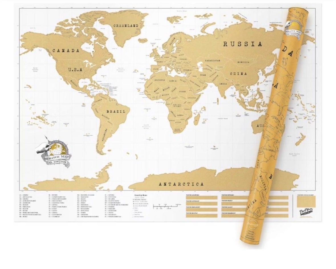 Cartine & Atlanti: Luckies scratch map – Nuovo e nell'imballaggio originale da Winterthur venduto da Kolibri89
