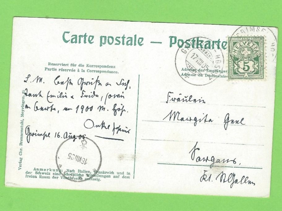 Cartoline postali: Grimsel – Usato da Zürich venduto da t24_de 1