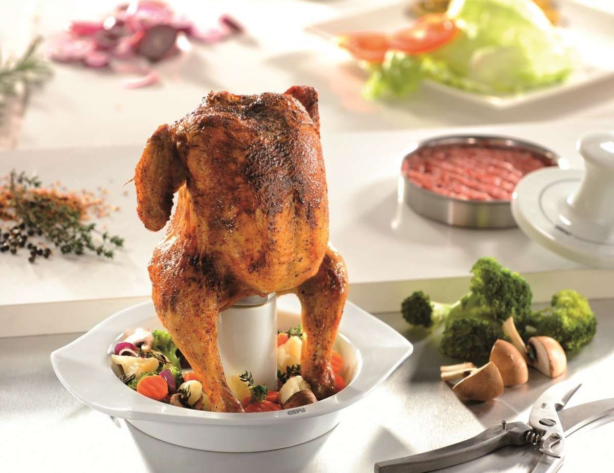 Küchengeräte: Grill- Pouletbräter SUPERB von GEFU – Neu und originalverpackt aus Genève von sunandwind