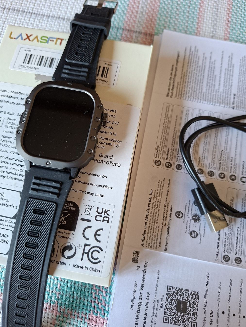 Smartwatch: LAXASFIT Smartwatch schwarz neuwertig – Nuovo (secondo la descrizione) da Meikirch venduto da chrigeli06 1