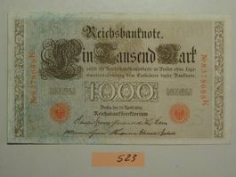 Dt. Reich Reichsbanknote 1000Mark 21.April 1910 ungebraucht.