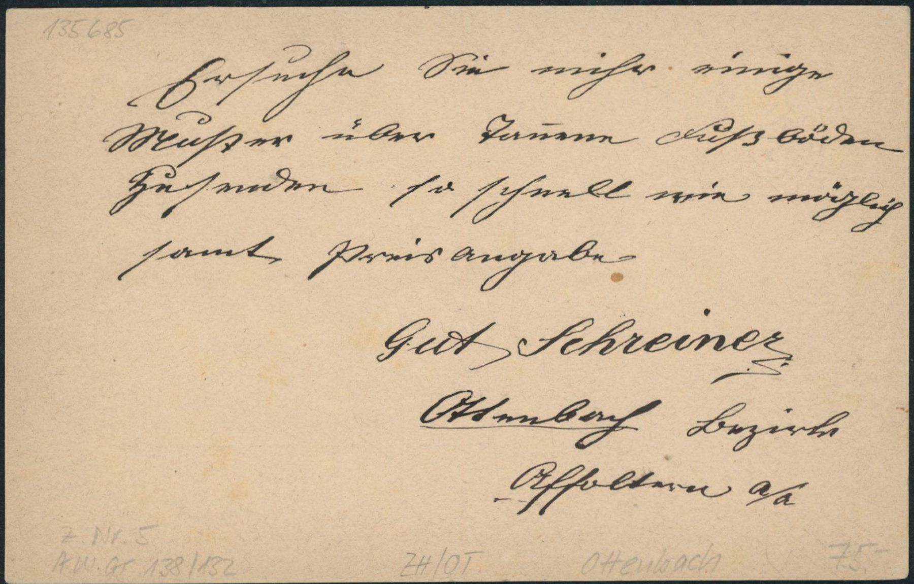 Tutti i francobolli: ZH Ottenbach - Zwergstempel - Karte – Usato da Schindellegi venduto da leecollect 1