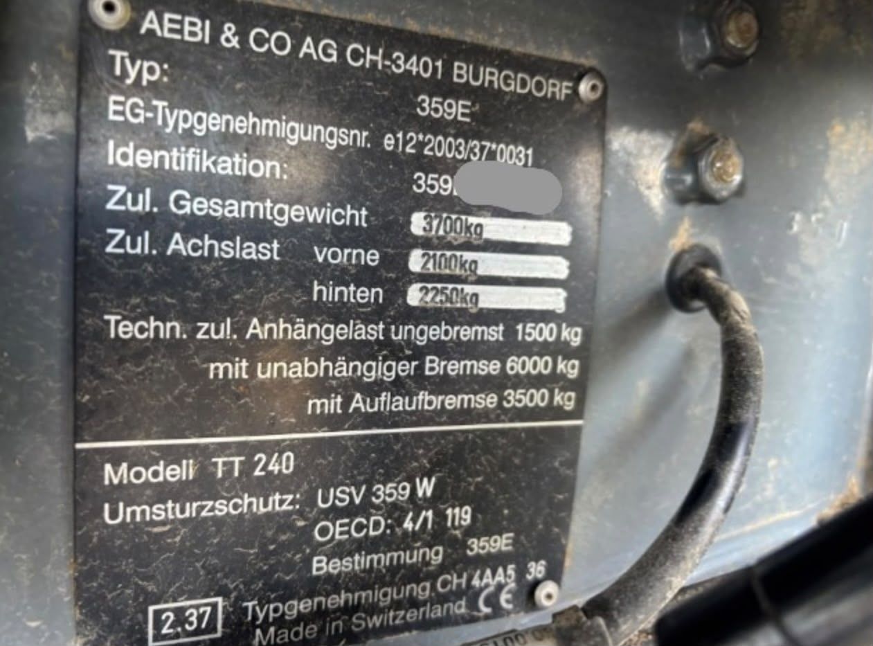Aebi Trattori: Aebi TT240 Terratrac – Usato da Menziken venduto da aug_z2r2 6
