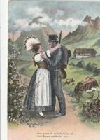 Ansichtskarte Schweiz Soldat Tracht Junge Frau 20.XII.05