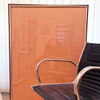Grosser Bilderrahmen 89x126 cm, Holz mit Goldfolie, Glas