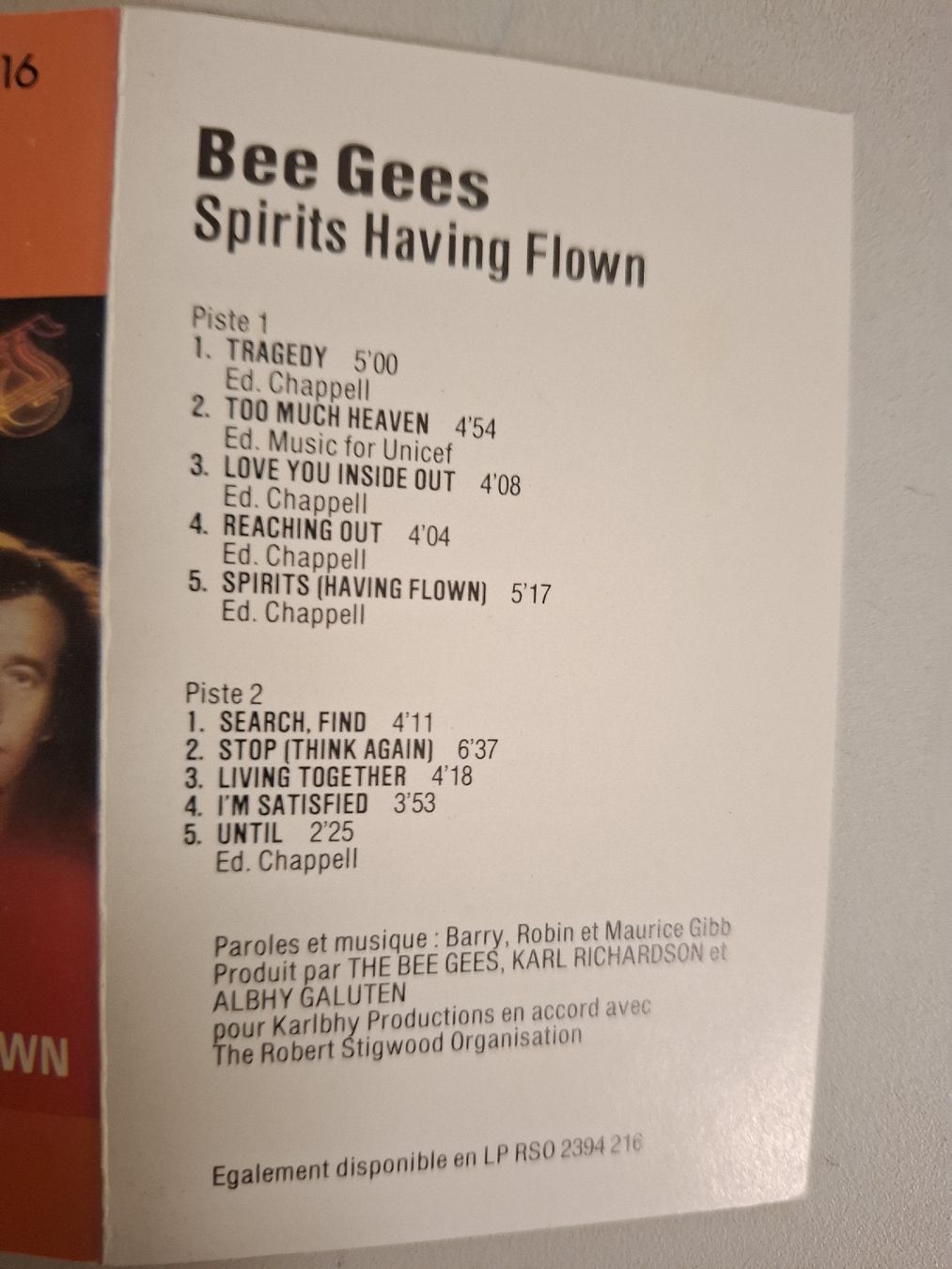 Cassettes audio: Bee Gees, SPIRITS HAVING FLOWN – D'occasion à Schänis par Heli670 1