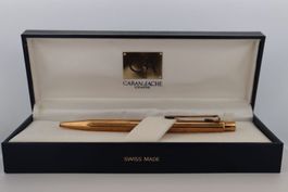 Caran d’Ache Kugelschreiber vergoldet Etui Swiss Made