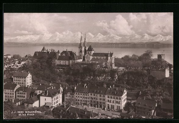 Cartoline postali: AK Neuchâtel, Teilansicht des Ortes – Usato da Berlin venduto da bartko-reher