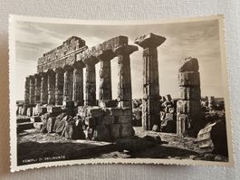 Ansichtskarte Tempel von Selinunte Sizilien schwarzweiss