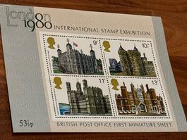 Briefmarkenblock London 1980 Schlösser