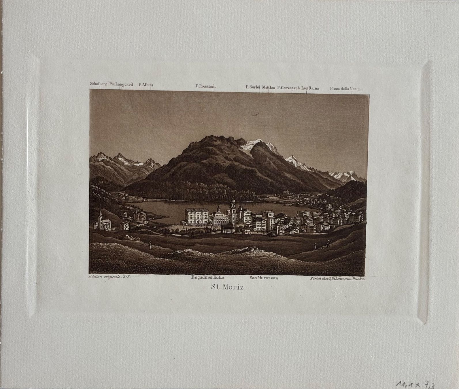 Cartoline postali: R. Dikenmann, Aquatinta Radierung, St. Moritz – Usato da Frauenfeld venduto da Merk52