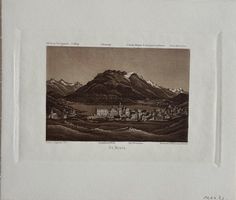 R. Dikenmann, Aquatinta Radierung, St. Moritz