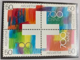 Schweiz 1991 4er-Bl. 700 Jahre Eidgenossenschaft postfrisch