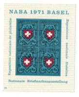 Gedenkblock NABA 1971 BASEL Stempel Ausgabetag 11.3.71 Bern