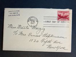 USA 1947 privater Ersttagsbrief 5c Flugpost Douglas DC-4