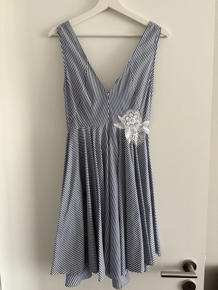 Sandro Vestiti: Sandro Paris Kleid, Gr. 1, blau-weiss gestreift – Usato da Zollikon venduto da snowflake10- 1