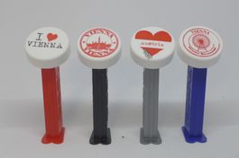 4er Set PEZ Spender Wien Souvenir guter Zustand