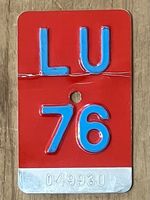 LU 76 - VELONUMMER - FAHRRADSCHILD - PLAQUE DE VELO - LU 76