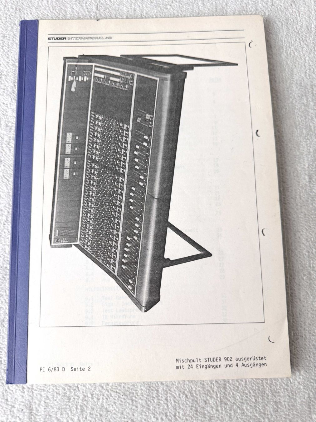 Studer Console di mixaggio: 3x Studer 900/902 Mischpult Dokumentation,Techn. Daten top – Usato da Zürich venduto da Malco0 1