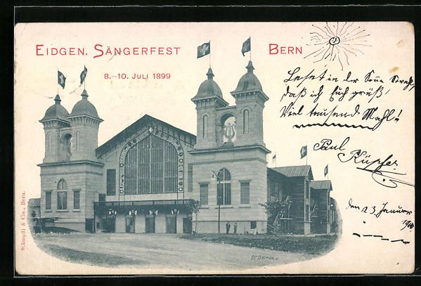 Ansichtskarten: Bern, Eidgenössisches Sängerfest, 8.-1 – Gebraucht aus Berlin von bartko-reher