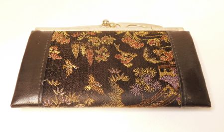 Vintage Abendtasche – Japanische Nishijin Seide & Leder – Ha