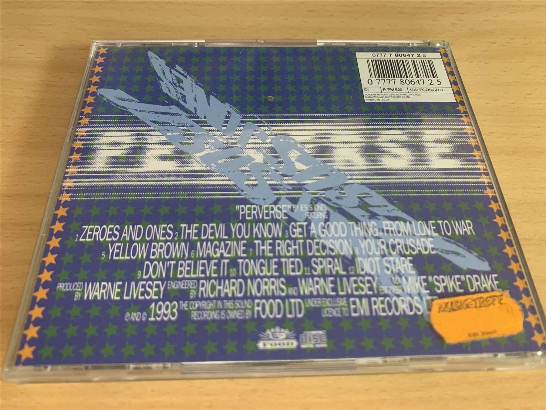 CD: Jesus Jones – Perverse – Usato da Rikon im Tösstal venduto da Alpenmutz 1