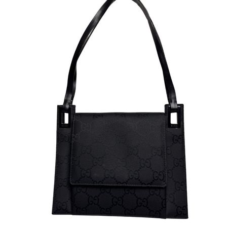 GUCCI Vintage GG Monogram Shoulder Bag Black – Tom Ford Era