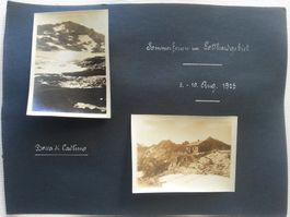 2 Fotos Cadlimohütte, Bocchetta di Cadlimo - Quinto TI, 1925