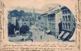 Alte Ansichtskarte St. Gallen, Marktgasse gel. 1900, Top!