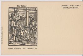 Künstler-AK H.Holbein: Totentanz "Der Richter,Nr.17, um 1900