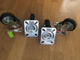 4 Massive Schwer-Lastrollen von GERMANY 11 CM Hoch