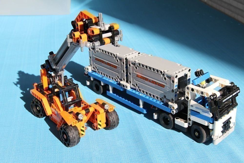 Lego, Container-Transport, LKW mit Auflieger, Stapler (Gebraucht) in ...