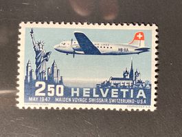Schweiz 1947 Flugpost Sonderflug New York DC-4 postfrisch