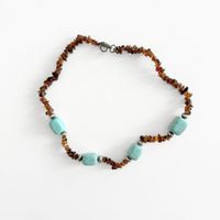 Collier Brun & Turquoise