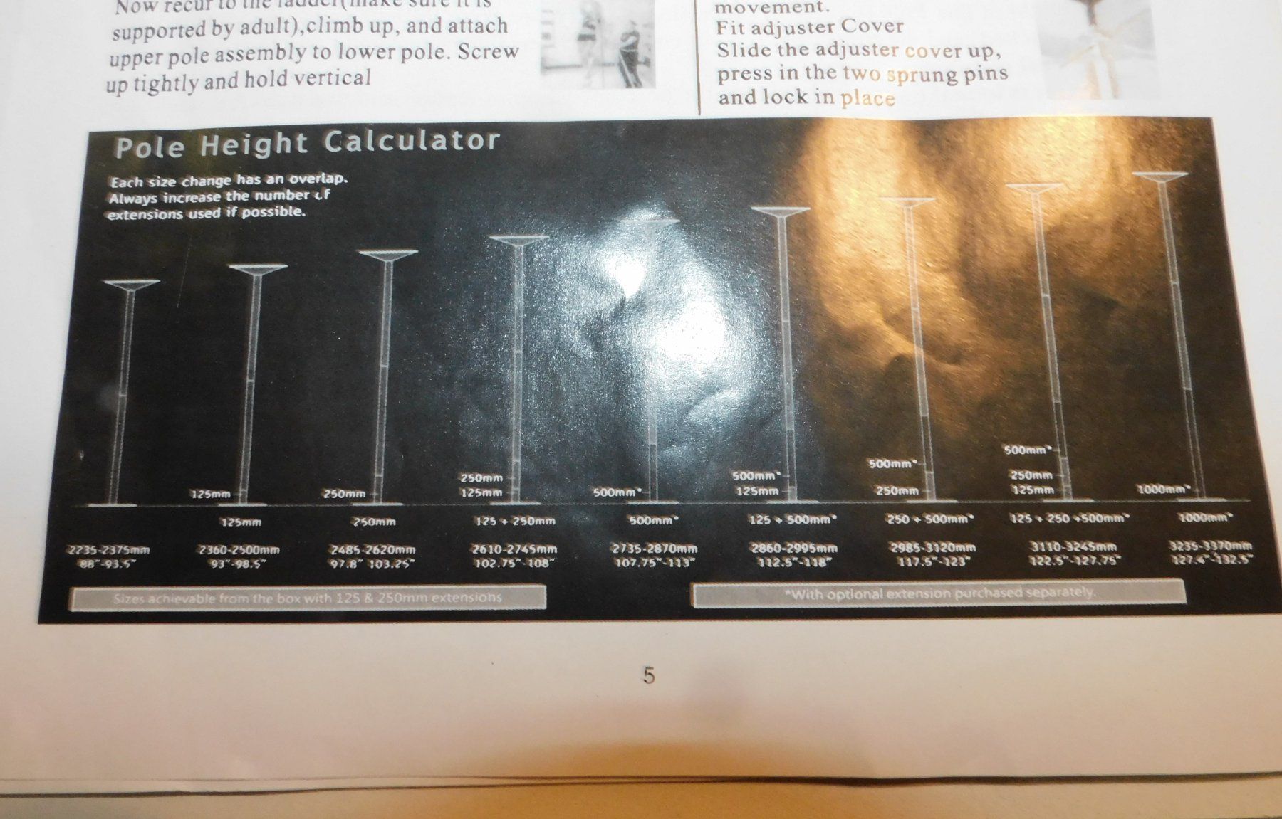 Hometrainer: Pole Dance - Pole Stange Pole Height Calculator – Usato da Sursee venduto da 76 5