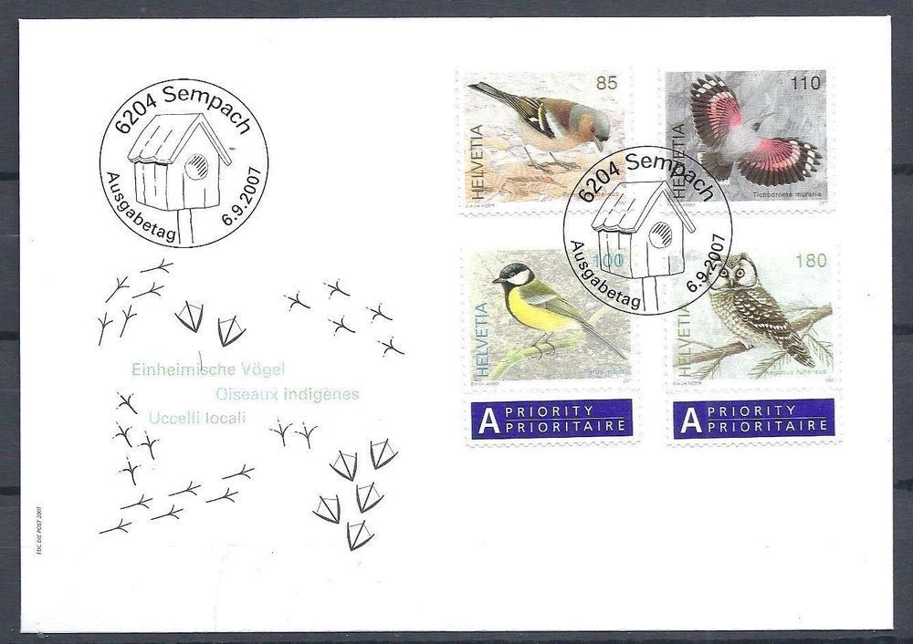 Tous les timbres: F1236 - FDC Oiseaux indigènes – D'occasion à Trélex par Phil_Albert