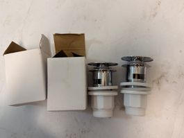 2x Click-Clack Ablaufgarnitur mit Überlauf G 1 1/4 Zoll) Neu