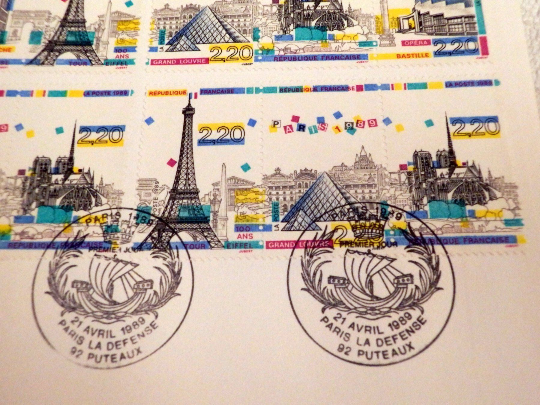 Tous les timbres: Luxusbrief, 100 Jahre Eifelturm, 1989 – Neuf (Voir description) à Ueberstorf par dinbau 4