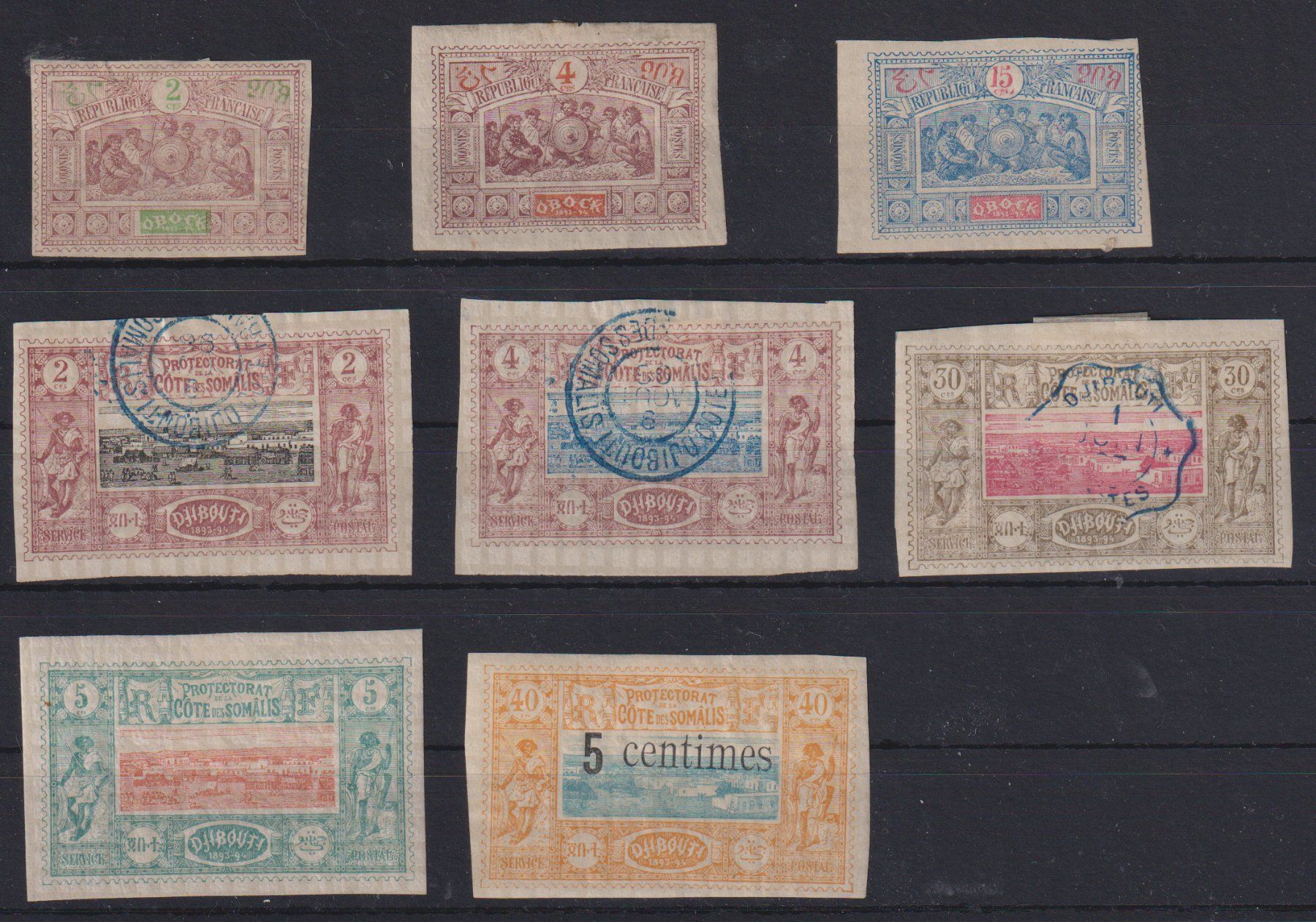 Alle Briefmarken: OBOCK / Cote des Somalis - Auswahl – Gebraucht aus Eschlikon TG von PhilCon
