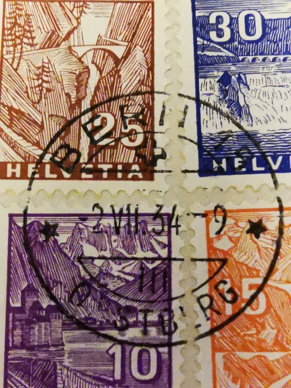 Tutti i francobolli: 194-200 (1500.-) ET – Usato da Wangen venduto da Abartix 3